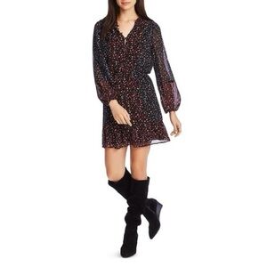 1. State Black Long-Sleeve Floral Mini Dress